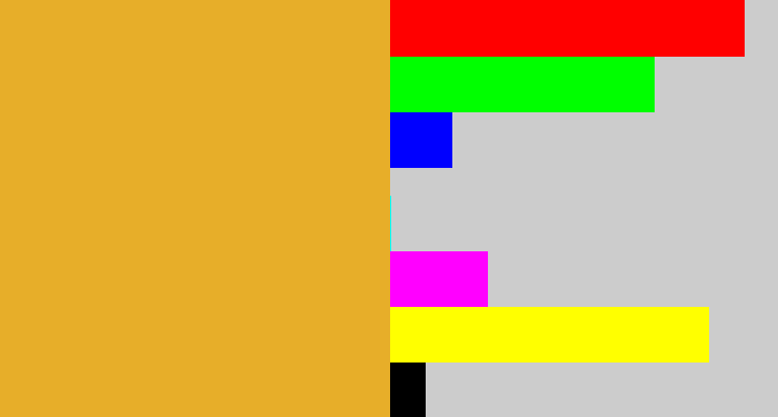 Hex color #e7ae29 - macaroni and cheese