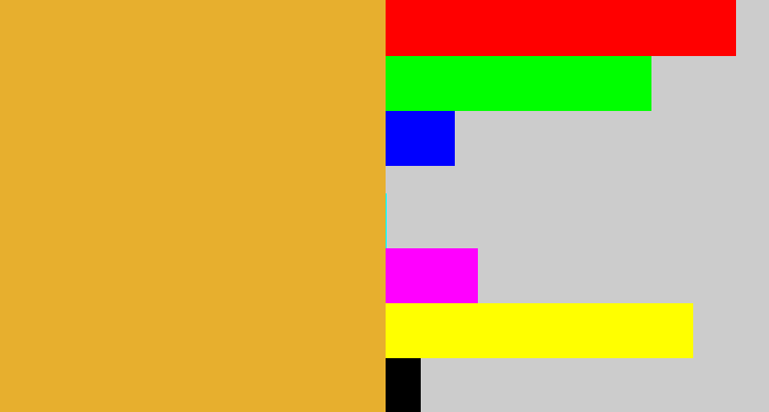 Hex color #e7af2e - macaroni and cheese