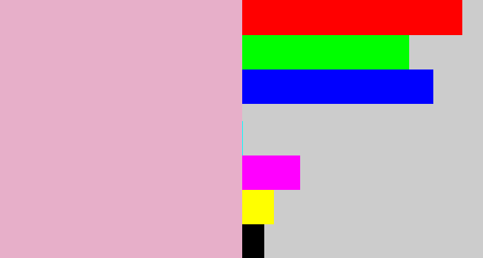 Hex color #e7afc9 - soft pink