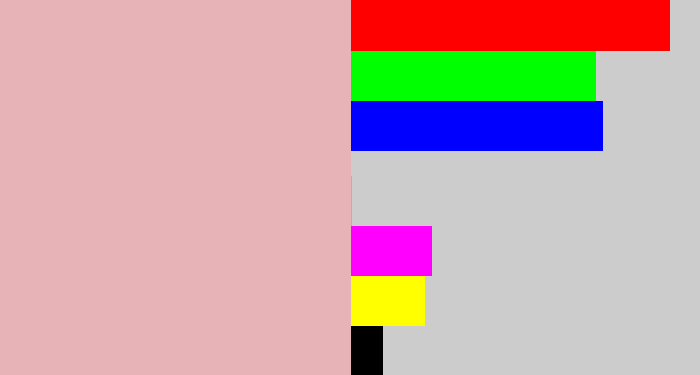 Hex color #e7b3b7 - soft pink