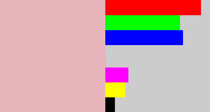 Hex color #e7b4bc - soft pink