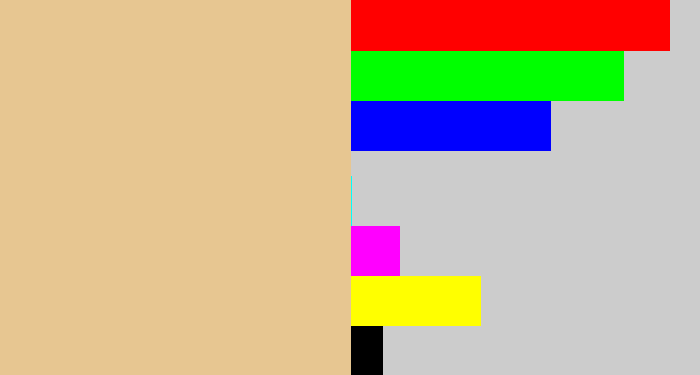 Hex color #e7c691 - sand