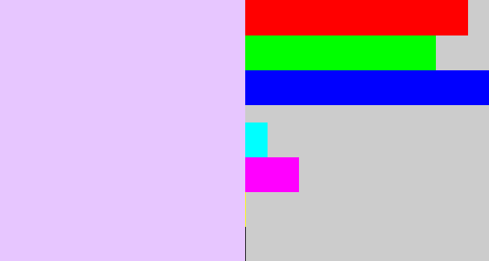Hex color #e7c6ff - pale lilac