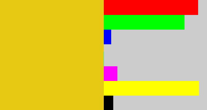 Hex color #e7c813 - piss yellow