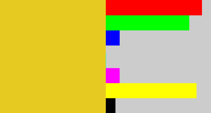 Hex color #e7ca21 - piss yellow