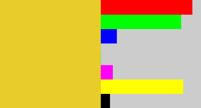 Hex color #e7cc2a - piss yellow