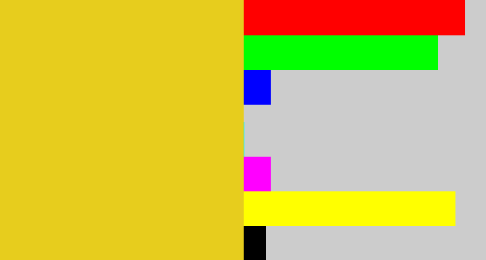 Hex color #e7cd1d - piss yellow