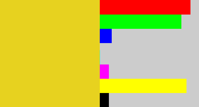 Hex color #e7d21f - piss yellow