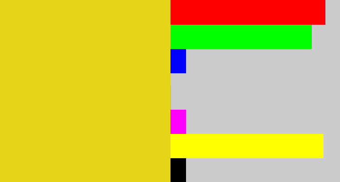 Hex color #e7d318 - piss yellow