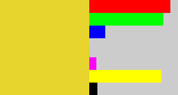 Hex color #e7d42d - piss yellow