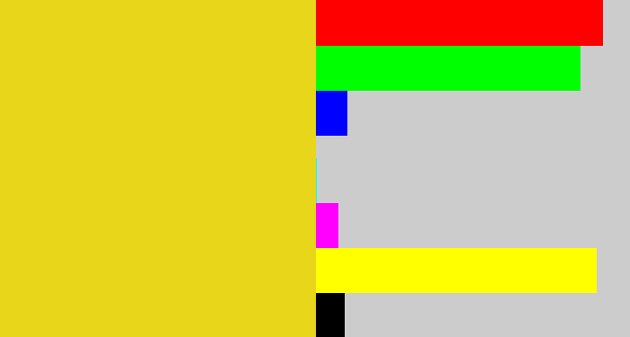 Hex color #e7d619 - piss yellow