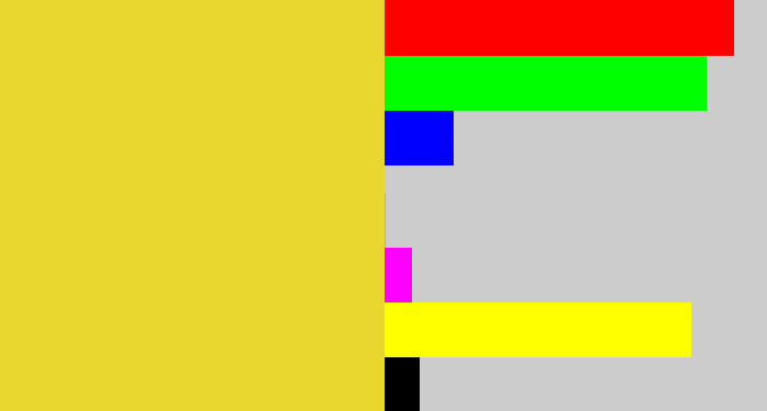 Hex color #e7d72f - piss yellow