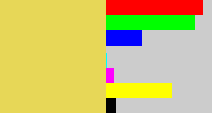 Hex color #e7d757 - dull yellow