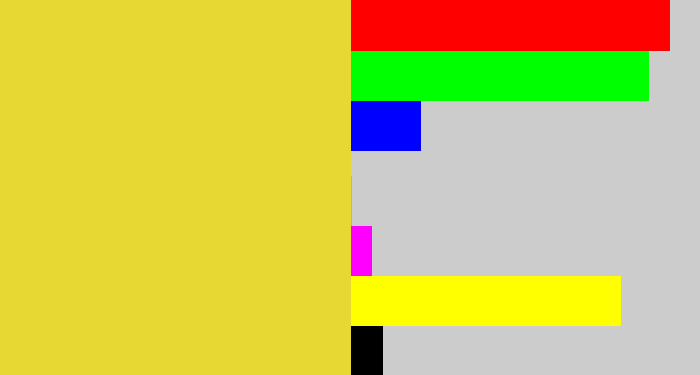 Hex color #e7d834 - sickly yellow