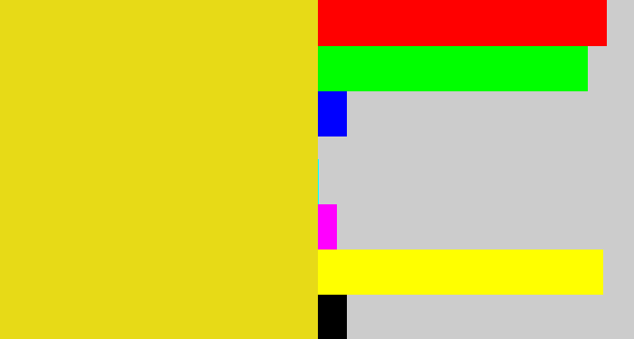 Hex color #e7da17 - piss yellow