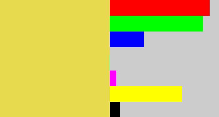Hex color #e7da4e - dull yellow