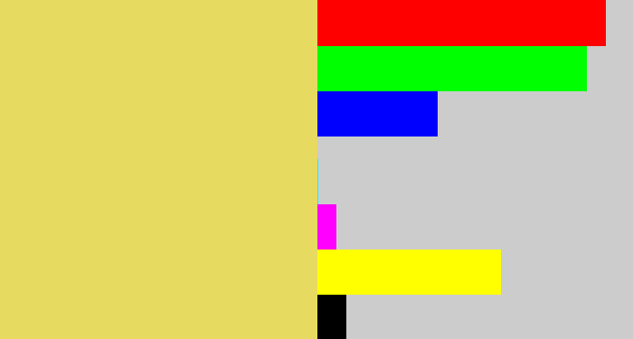 Hex color #e7da60 - dull yellow