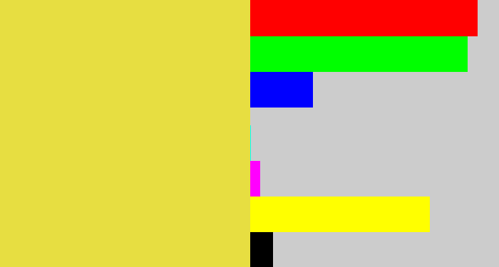 Hex color #e7de41 - off yellow