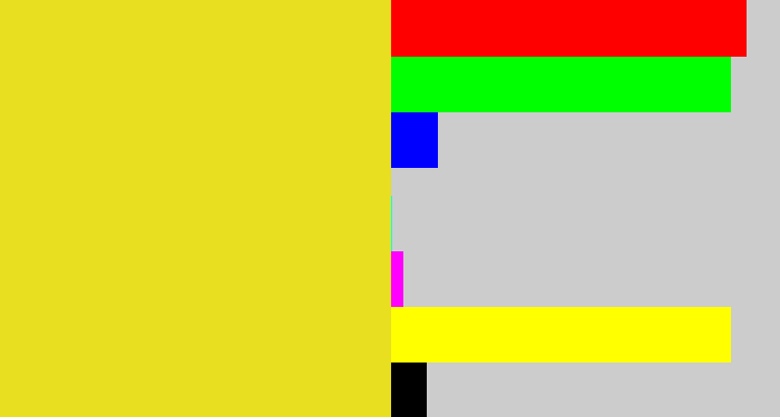 Hex color #e7df1f - piss yellow