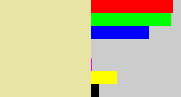 Hex color #e7e4a4 - beige