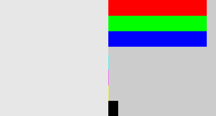 Hex color #e7e7e7 - light grey
