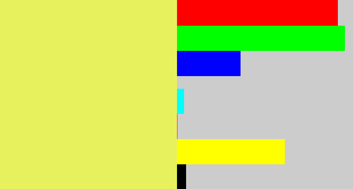 Hex color #e7f15d - yellowish