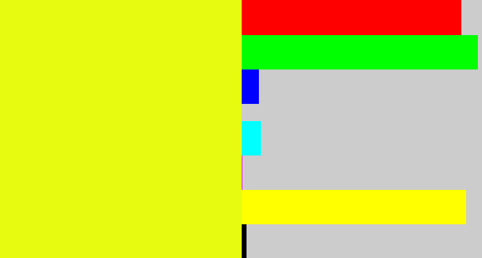 Hex color #e7fb11 - yellow