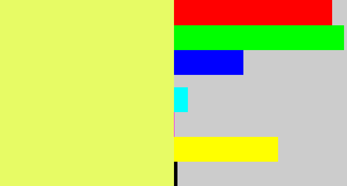 Hex color #e7fb65 - canary