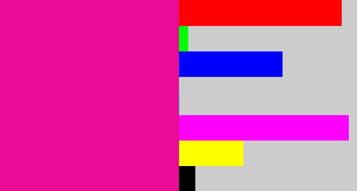 Hex color #e80c95 - electric pink