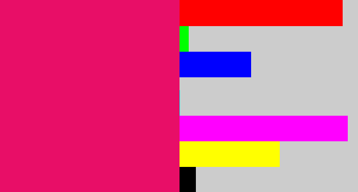 Hex color #e80e67 - cerise