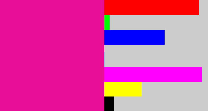 Hex color #e80e95 - electric pink