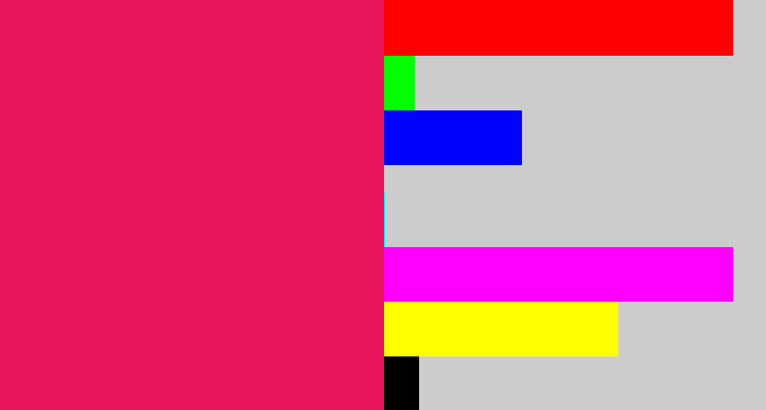 Hex color #e8155b - cerise