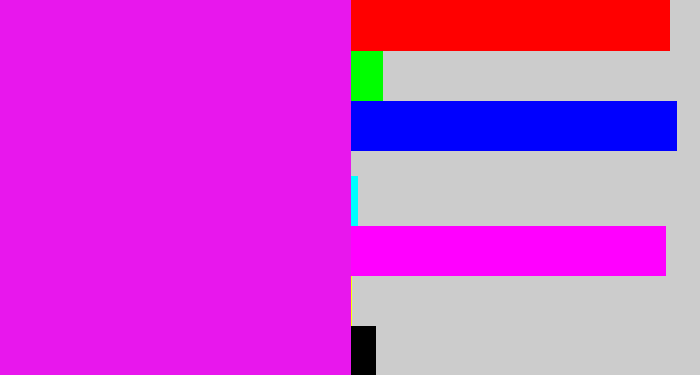 Hex color #e817ed - pink/purple