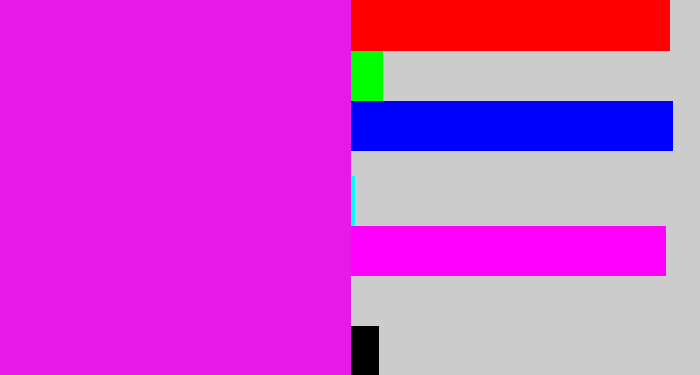 Hex color #e818ea - pink/purple