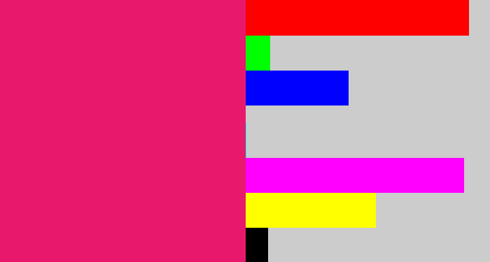 Hex color #e8196c - cerise