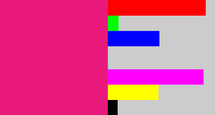 Hex color #e8197a - cerise