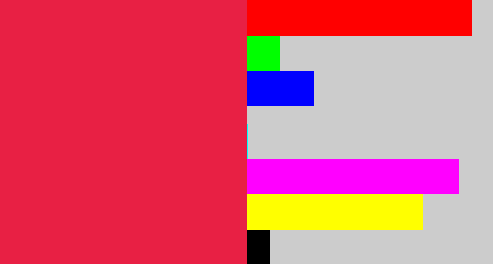 Hex color #e82044 - strawberry