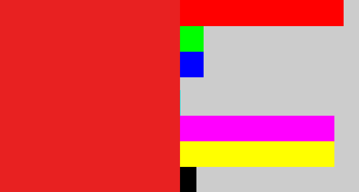 Hex color #e82121 - vermillion