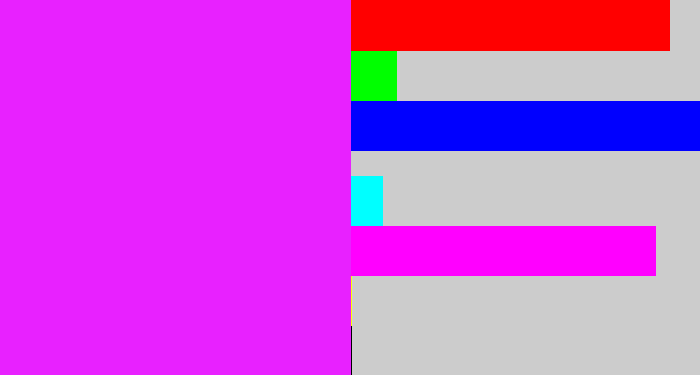 Hex color #e821ff - pink/purple