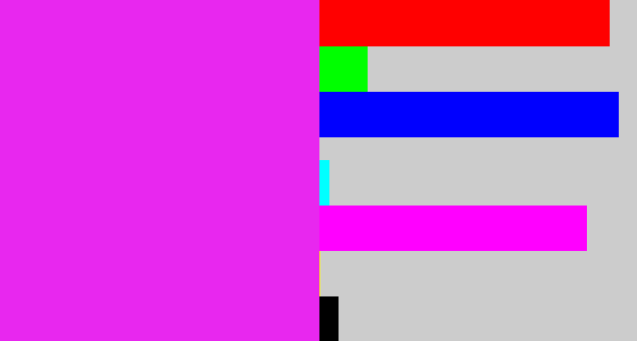Hex color #e827ef - pink/purple