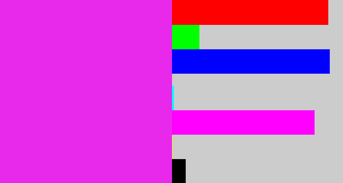 Hex color #e828eb - pink/purple