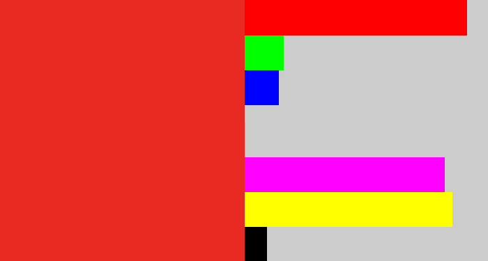 Hex color #e82a23 - tomato