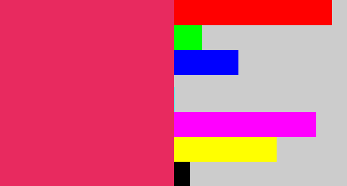 Hex color #e82a5f - red pink