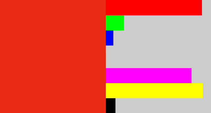 Hex color #e82b12 - vermillion