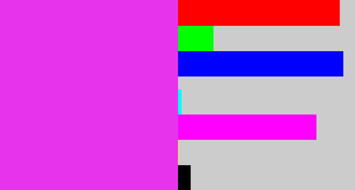 Hex color #e833ec - pink/purple
