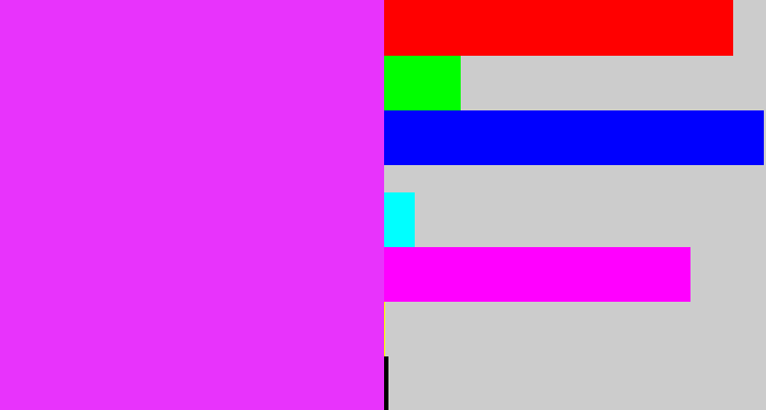 Hex color #e833fc - pink/purple