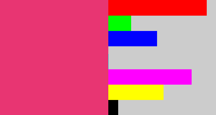 Hex color #e83572 - darkish pink
