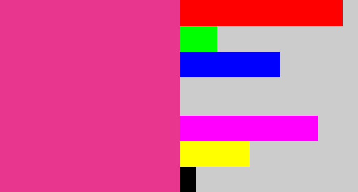 Hex color #e8358e - darkish pink