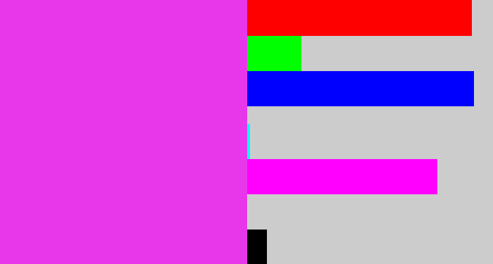 Hex color #e837eb - purple pink