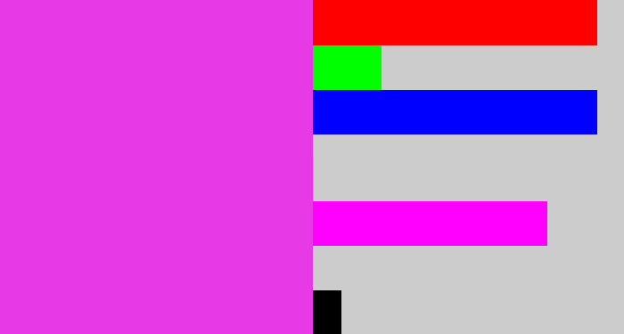 Hex color #e839e7 - purple pink